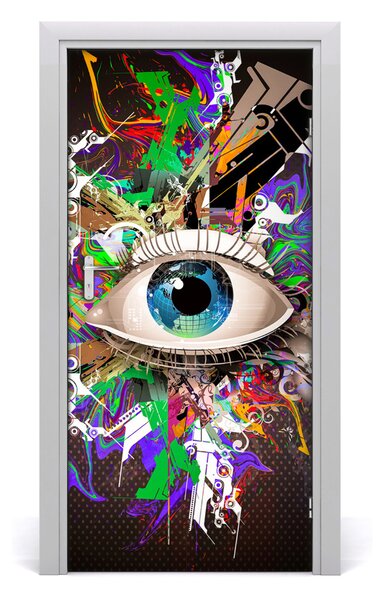 Samolepiace fototapety na dvere abstrakcie oko 95x205 cm