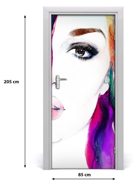 Samolepiace fototapety na dvere abstrakcie žena 85x205 cm