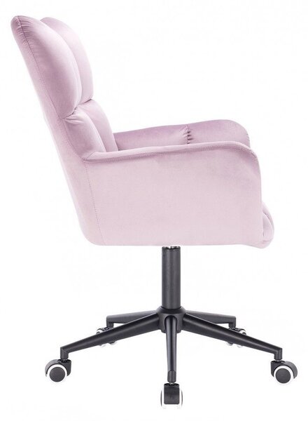 LuxuryForm DESIGN Kreslo AURORA VELUR na čiernej podstave s kolieskami - levanduľa