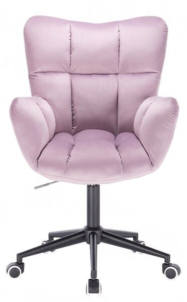 LuxuryForm DESIGN Kreslo AURORA VELUR na čiernej podstave s kolieskami - levanduľa