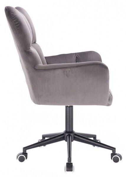 LuxuryForm DESIGN Kreslo AURORA VELUR na čiernej podstave s kolieskami - tmavo šedé
