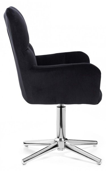 LuxuryForm DESIGN Kreslo AURORA VELUR na striebornom kríži - čierne