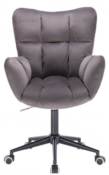 LuxuryForm DESIGN Kreslo AURORA VELUR na čiernej podstave s kolieskami - tmavo šedé
