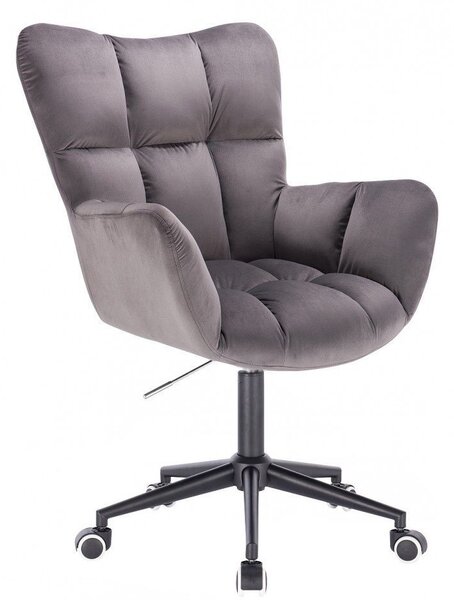 LuxuryForm DESIGN Kreslo AURORA VELUR na čiernej podstave s kolieskami - tmavo šedé