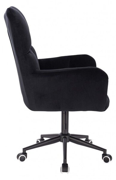 LuxuryForm DESIGN Kreslo AURORA VELUR na čiernej podstave s kolieskami - čierne