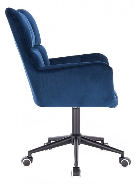 LuxuryForm DESIGN Kreslo AURORA VELUR na čiernej podstave s kolieskami - modré