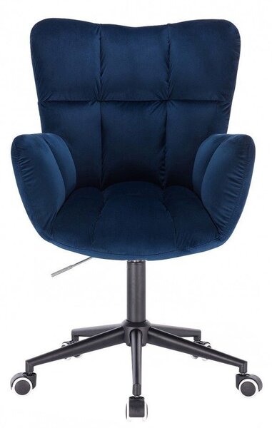LuxuryForm DESIGN Kreslo AURORA VELUR na čiernej podstave s kolieskami - modré