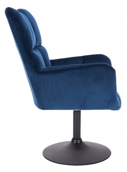 LuxuryForm DESIGN Kreslo AURORA VELUR na čiernom tanieri - modré