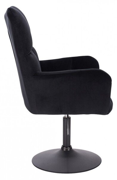 LuxuryForm DESIGN Kreslo AURORA VELUR na čiernom tanieri - čierne