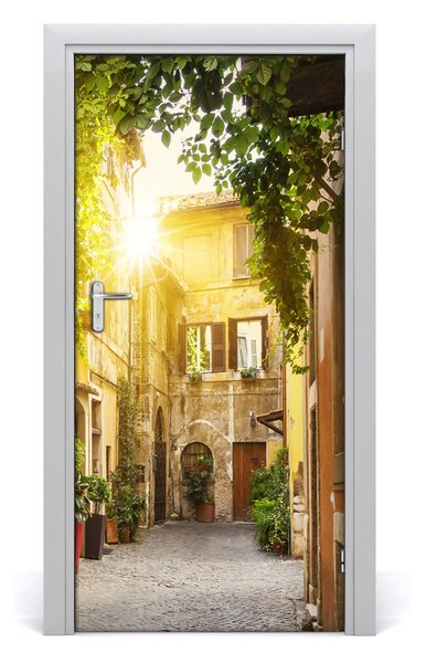 Fototapeta samolepiace na dvere talianskej uličky 95x205 cm