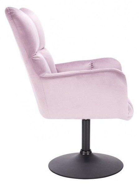 LuxuryForm DESIGN Kreslo AURORA VELUR na čiernom tanieri - levanduľa