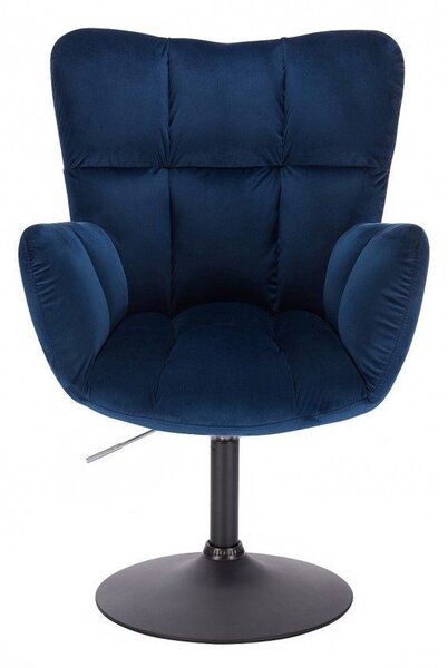 LuxuryForm DESIGN Kreslo AURORA VELUR na čiernom tanieri - modré