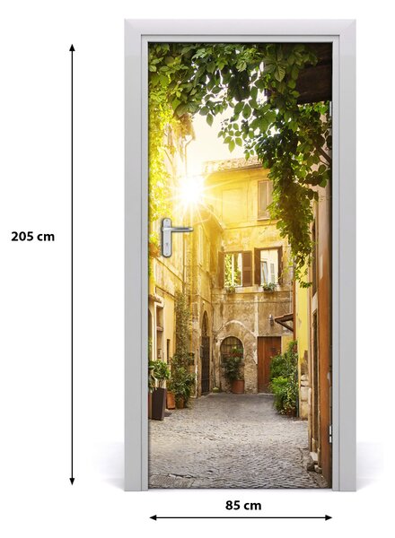 Fototapeta samolepiace na dvere talianskej uličky 85x205 cm