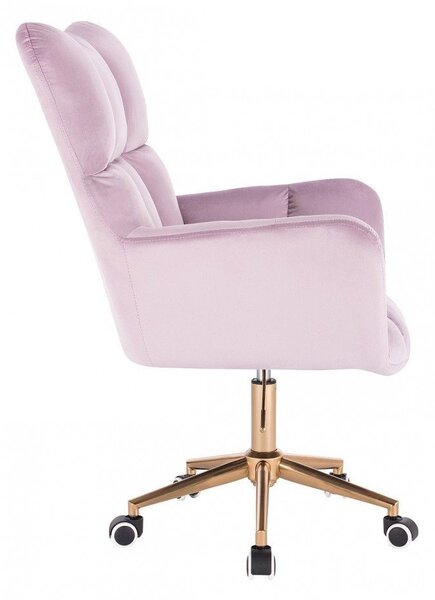 LuxuryForm DESIGN Kreslo AURORA VELUR na zlatej podstave s kolieskami - levanduľa