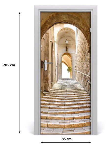 Fototapeta samolepiace na dvere úzke uličky 85x205 cm