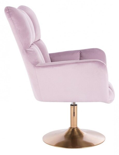 LuxuryForm DESIGN Kreslo AURORA VELUR na zlatom tanieri - levanduľa