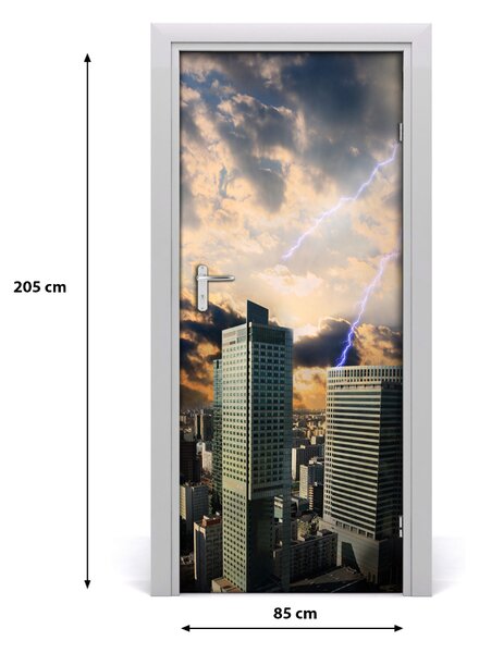 Fototapeta samolepiace dvere búrka Varšava 85x205 cm