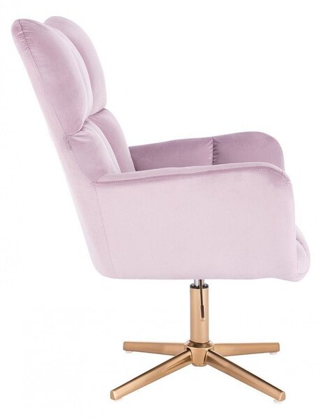 LuxuryForm DESIGN Kreslo AURORA VELUR na zlatom kríži - levanduľa