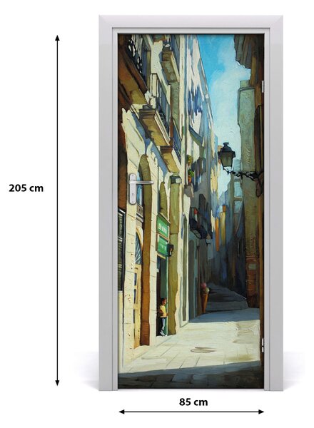 Fototapeta samolepiace na dvere ulica Barcelony 85x205 cm