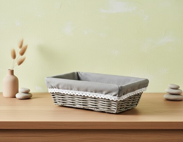 Mondex Košík WILL 28x18x9 cm sivý