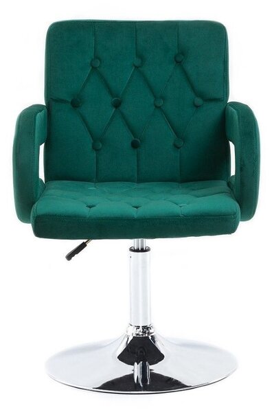 LuxuryForm DESIGN Stolička BOSTON VELUR na striebornom tanieri - zelená
