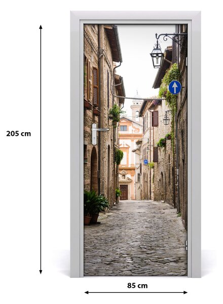Fototapeta samolepiace na dvere talianskej uličky 85x205 cm