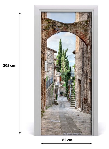 Fototapeta samolepiace na dvere talianskej uličky 85x205 cm