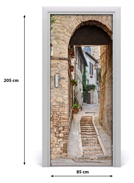 Fototapeta samolepiace na dvere talianskej uličky 85x205 cm