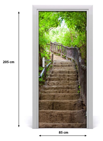 Fototapeta samolepiace na dvere schody v lese 85x205 cm