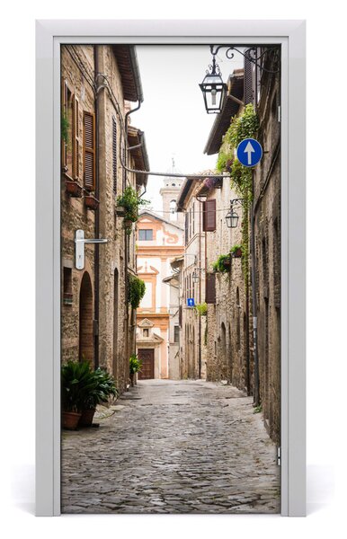 Fototapeta samolepiace na dvere talianskej uličky 95x205 cm