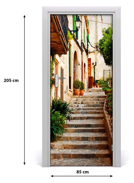 Fototapeta samolepiace dvere španielsko uličky 85x205 cm