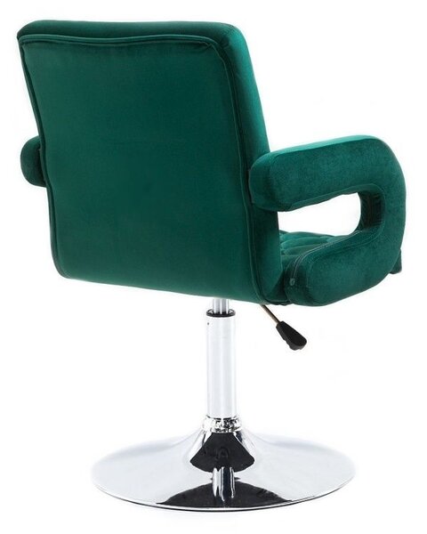 LuxuryForm DESIGN Stolička BOSTON VELUR na striebornom tanieri - zelená