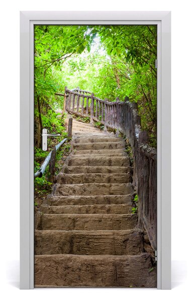Fototapeta samolepiace na dvere schody v lese 95x205 cm