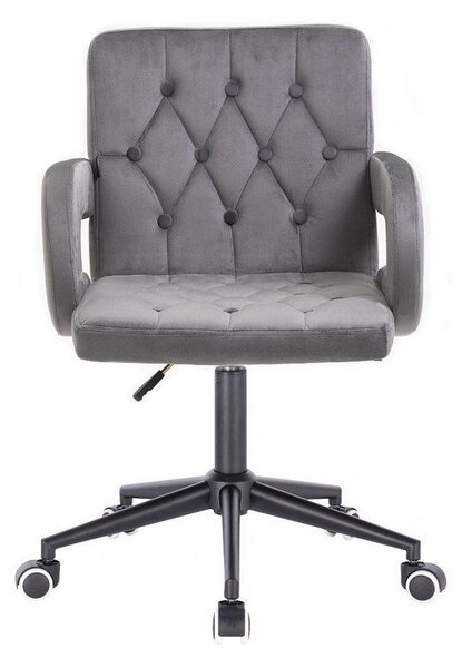 LuxuryForm DESIGN Stolička BOSTON VELUR na čiernej podstave s kolieskami - šedá