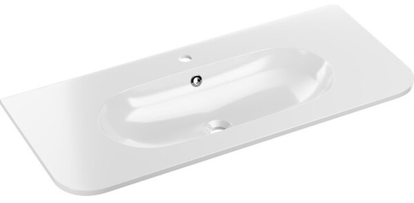 Comad Závesná skrinka Ovalia Pure so zápustným umývadlom 120 cm dub cremona