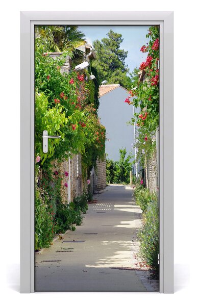 Fototapeta samolepiace dvere francúzskej uličky 95x205 cm