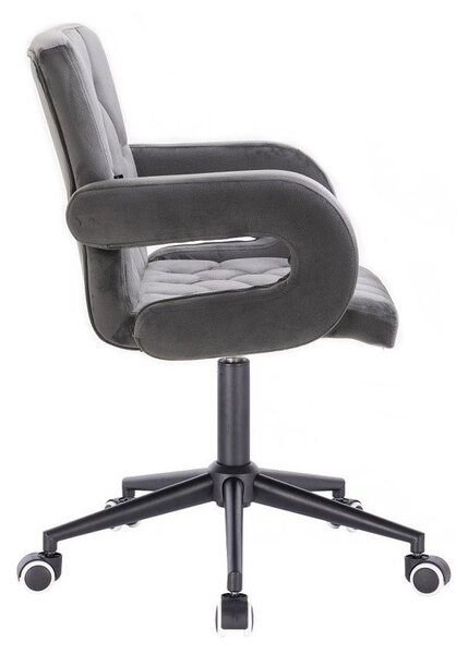 LuxuryForm DESIGN Stolička BOSTON VELUR na čiernej podstave s kolieskami - šedá