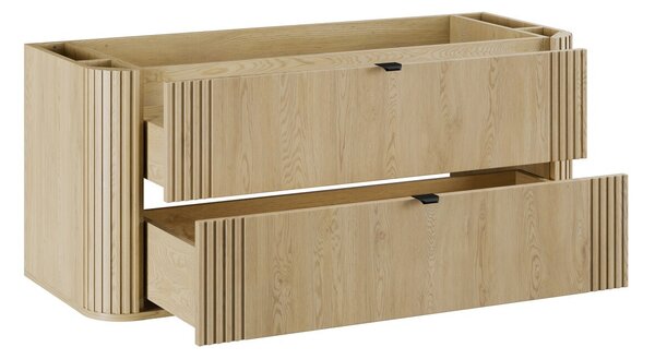 Comad Závesná skrinka Ovalia River s doskou a umývadlom 120 cm dub Cremona