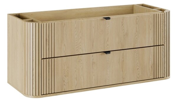Comad Závesná skrinka Ovalia River s doskou a umývadlom 120 cm dub Cremona