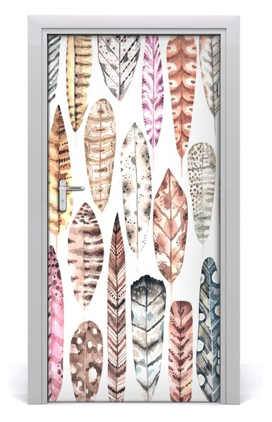 Fototapeta na dvere farebná perá 95x205 cm