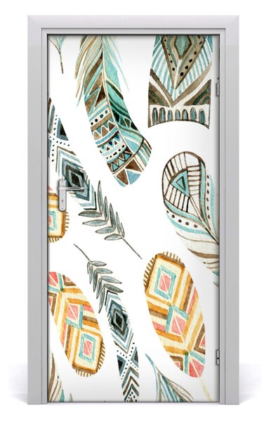 Fototapeta na dvere etnická pera 95x205 cm