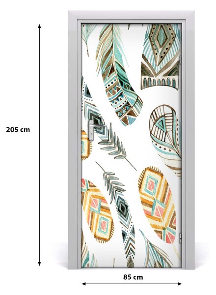 Fototapeta na dvere etnická pera 85x205 cm