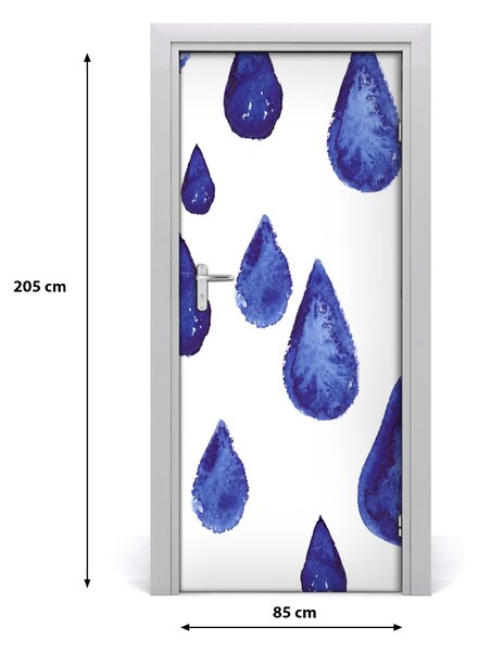 Fototapeta na dvere modré kvapky 85x205 cm