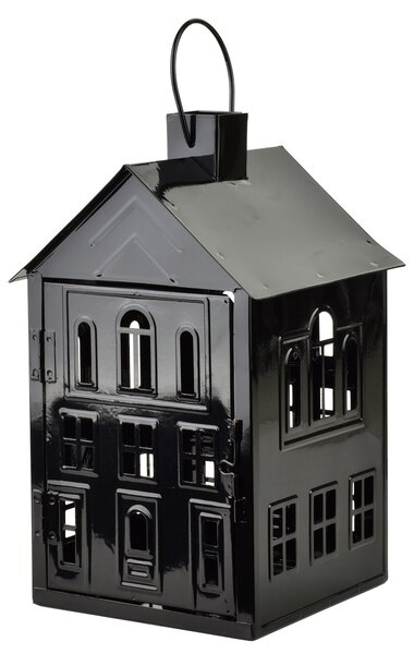 Mondex Kovová lucerna Roger 20,3x20x33,8 cm čierna