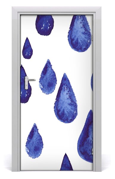 Fototapeta na dvere modré kvapky 95x205 cm