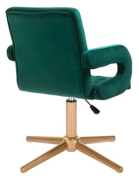 LuxuryForm DESIGN Stolička BOSTON VELUR na zlatom kríži - zelená