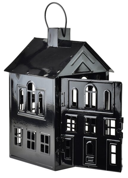 Mondex Kovová lucerna Roger 20,3x20x33,8 cm čierna