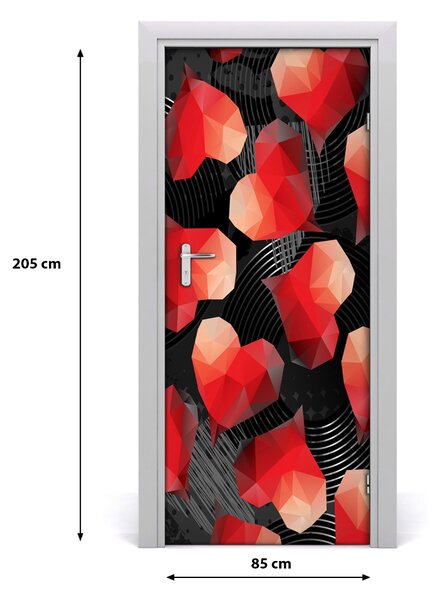 Fototapeta na dvere geometrická srdce 85x205 cm