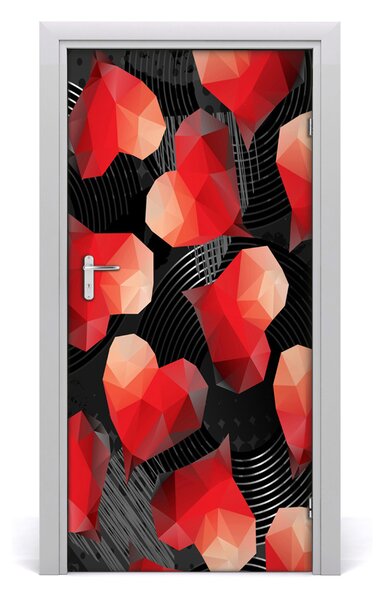 Fototapeta na dvere geometrická srdce 95x205 cm