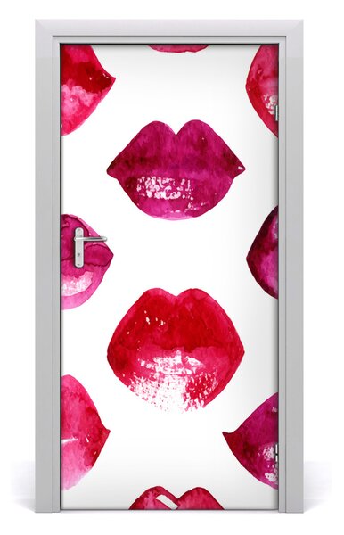 Fototapeta na dvere červené pery 95x205 cm